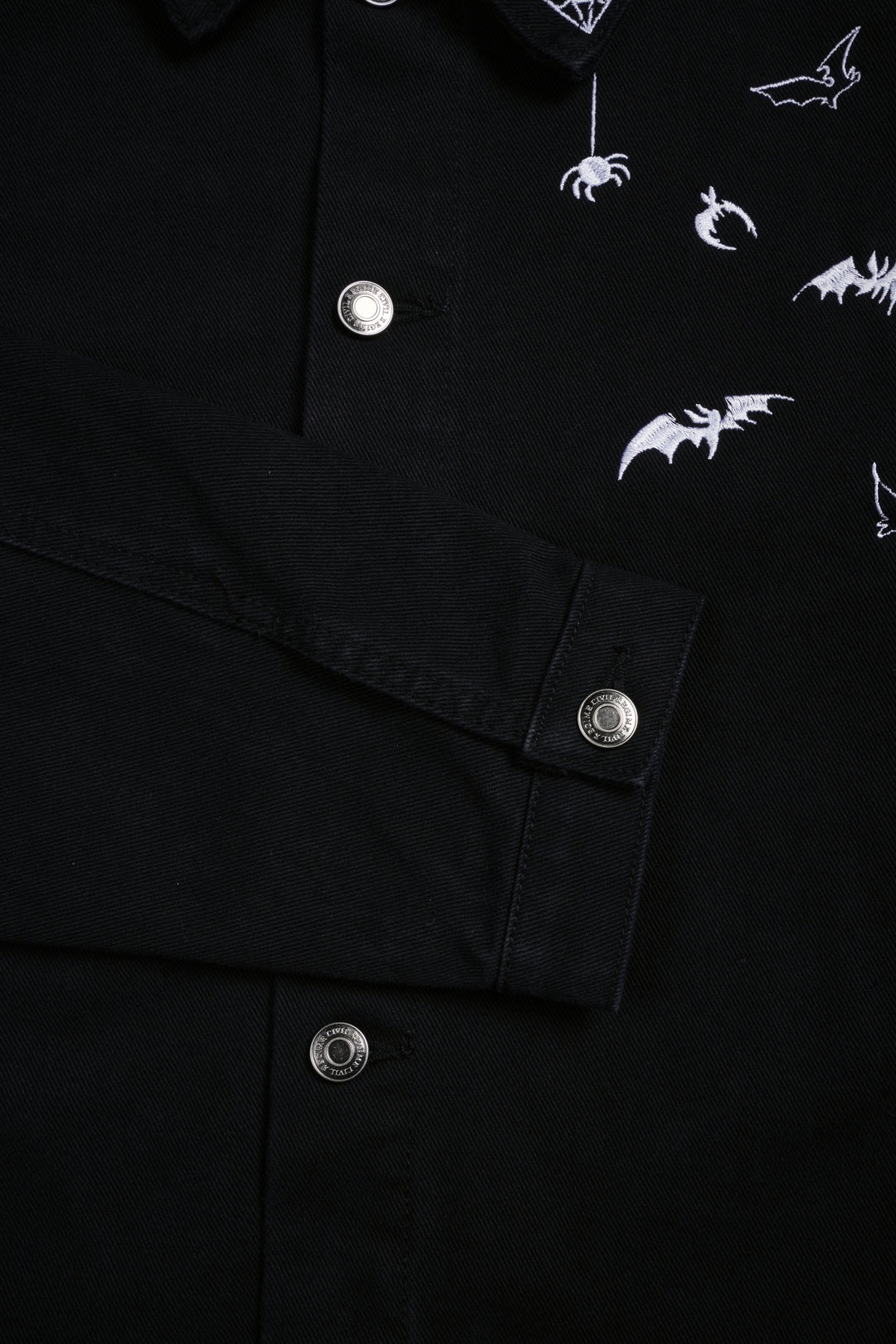Nightmare Rose Raw Denim Jacket in Black