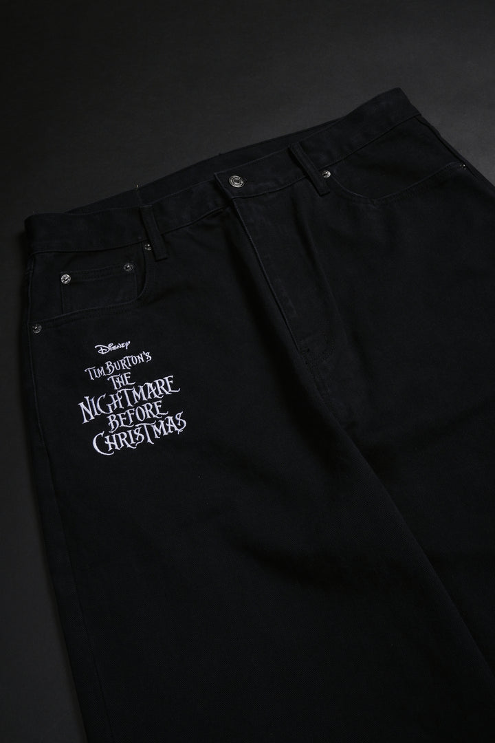 Pumpkin Freight Raw Denim Jeans in Black/Hallow Orange