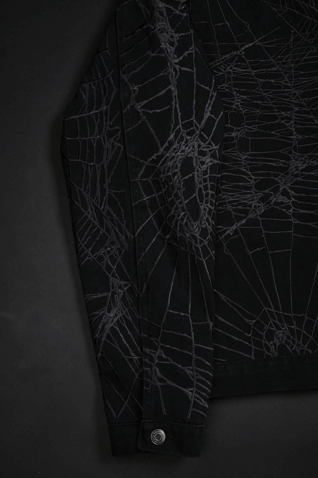 Pumpkin Freight Raw Denim Jacket in Black/Hallow Orange