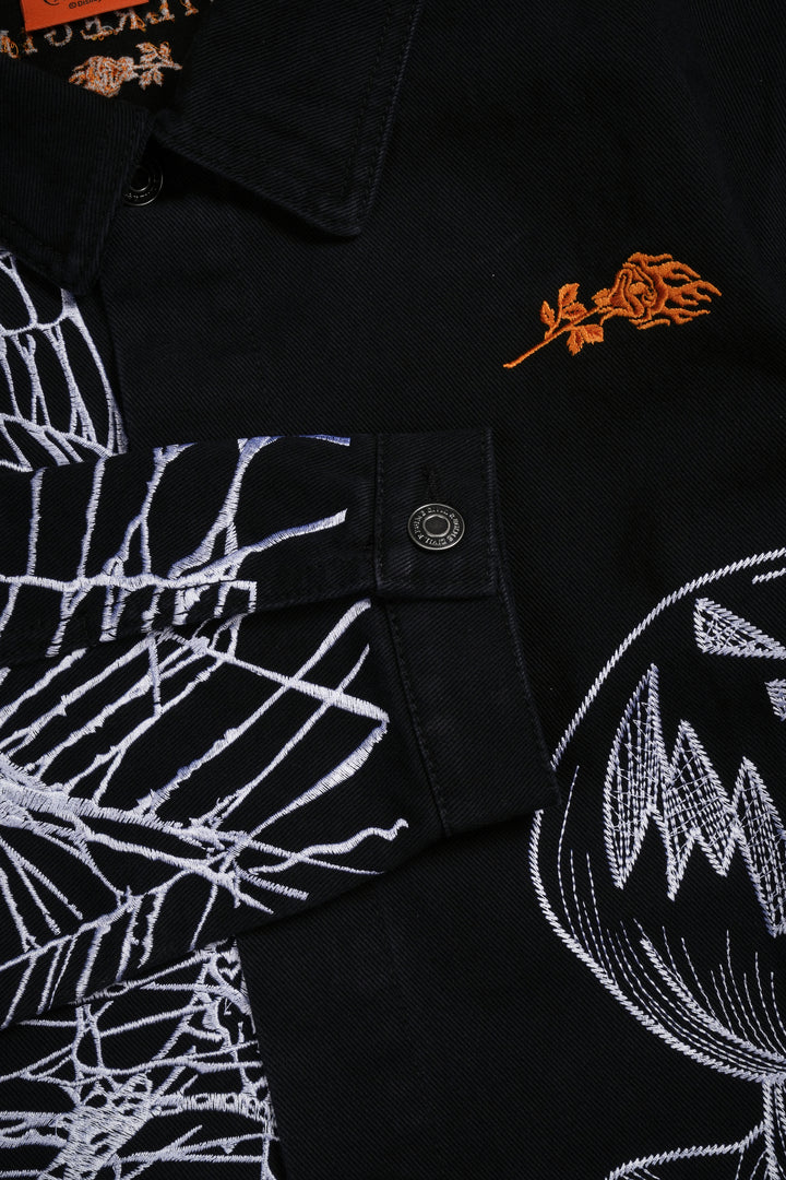 Pumpkin Freight Raw Denim Jacket in Black
