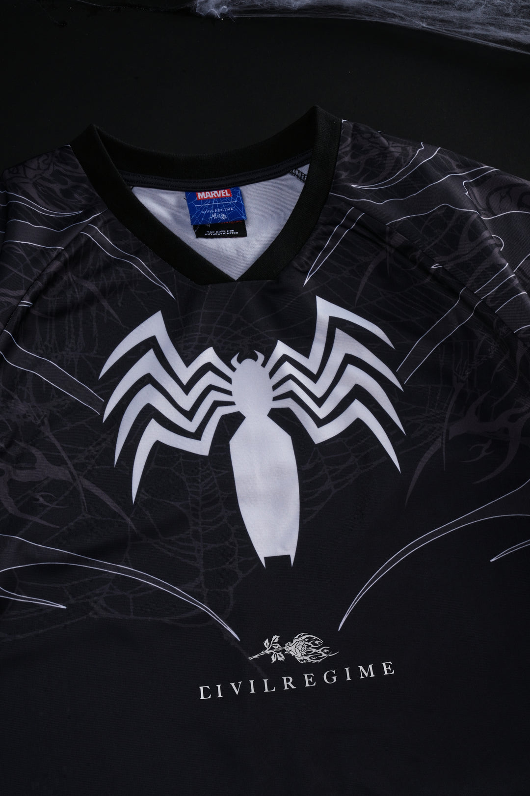 Venom Webs Classic Soccer Jersey in Black