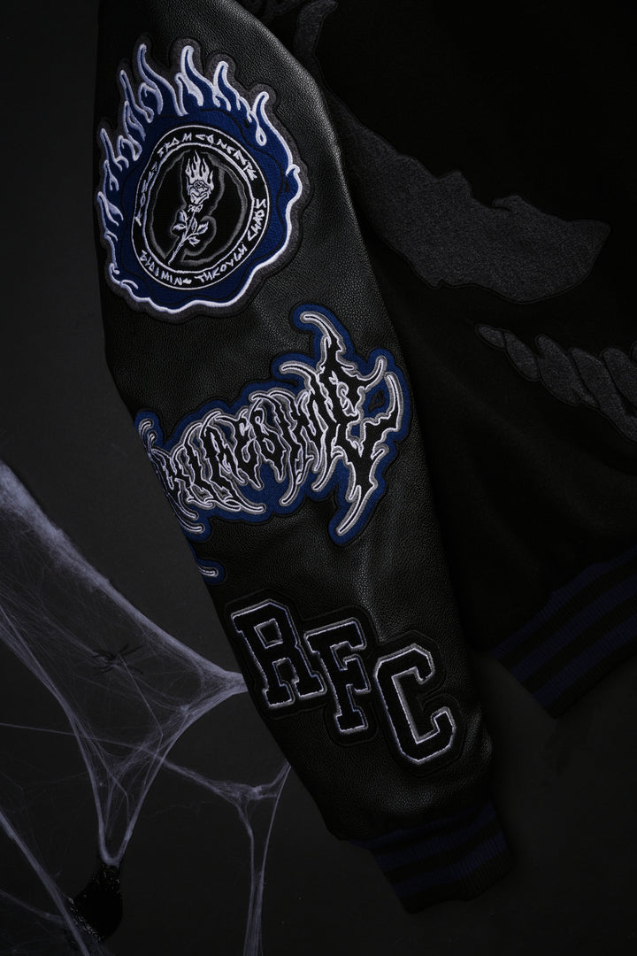 We Are Chaos Letterman Jacket in Black
