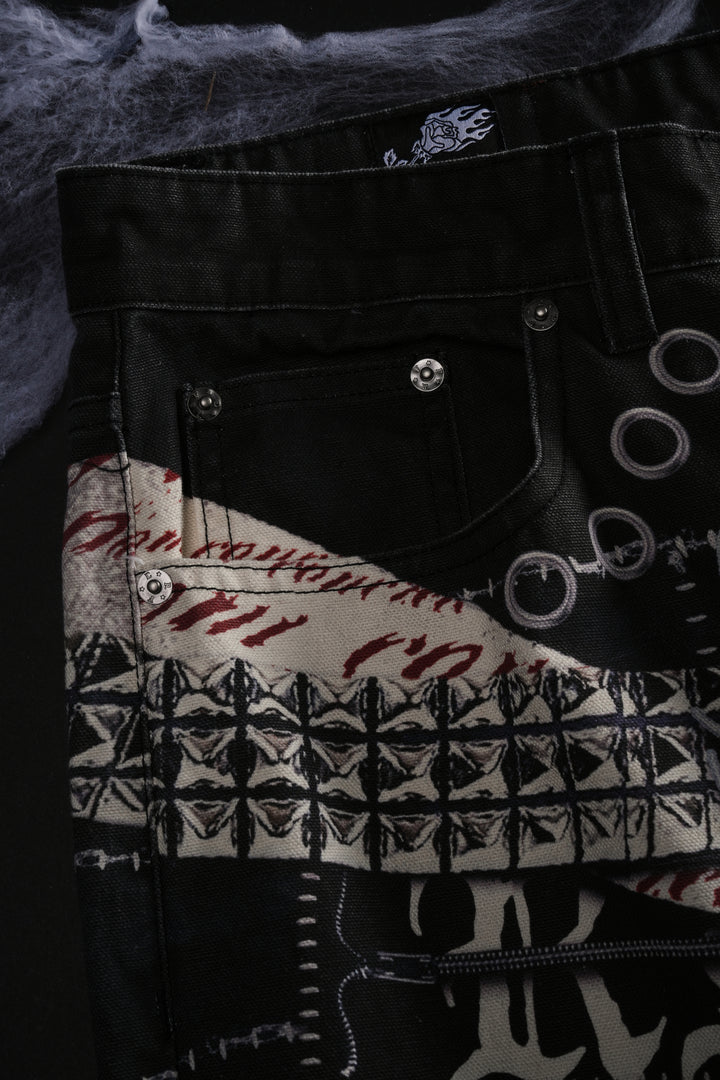 Krust Through Raw Baggy Pants in All Over Print