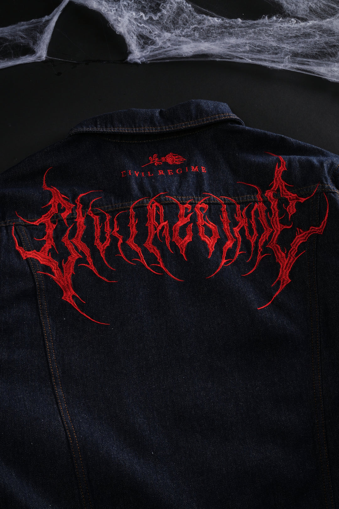 Webs From Concrete Raw Denim Jacket in Denim Blue