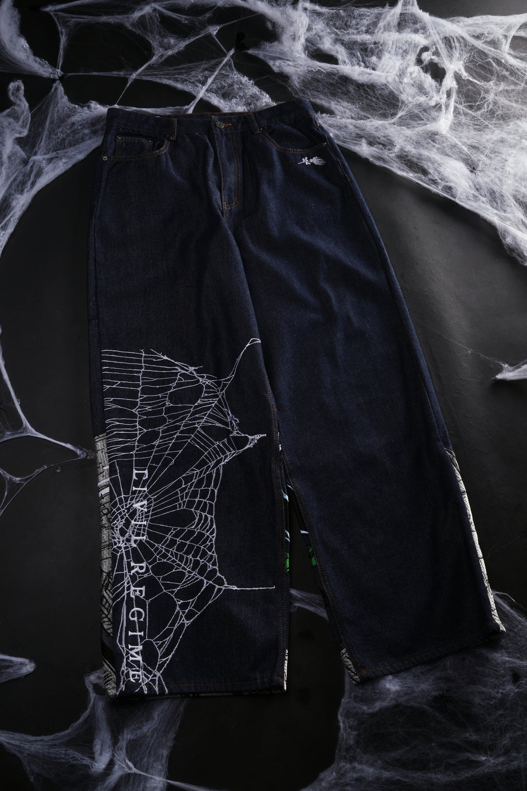 Webs From Concrete Raw Denim Jeans in Denim Blue