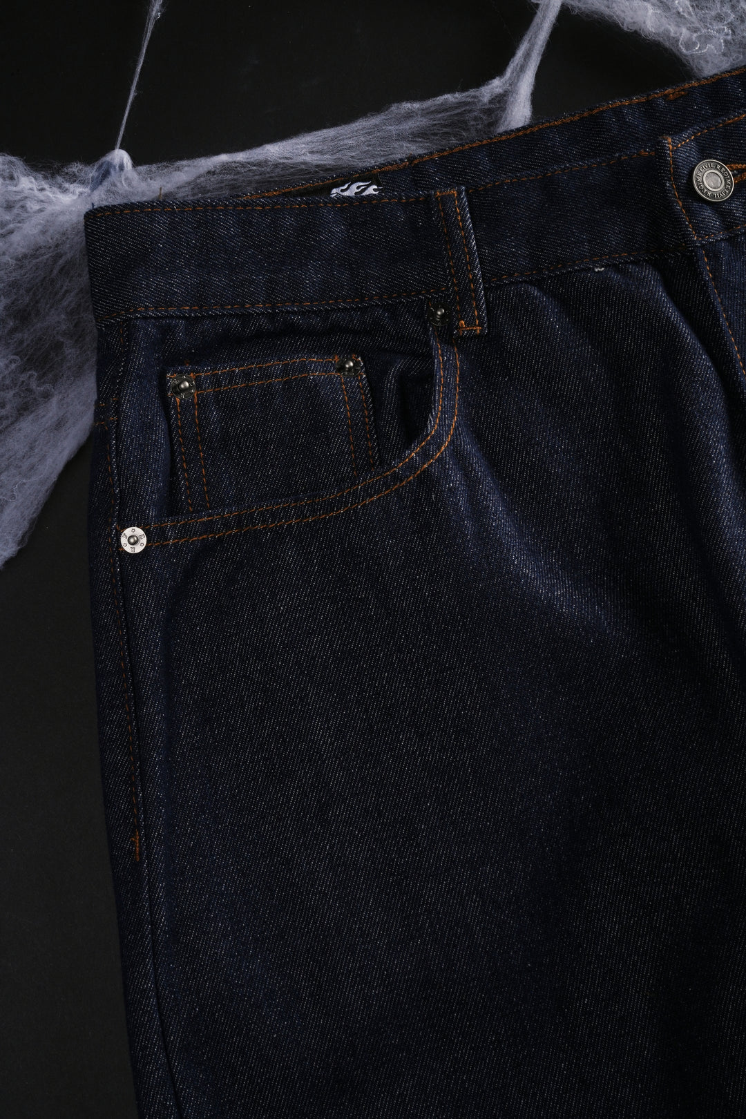 Webs From Concrete Raw Denim Jeans in Denim Blue
