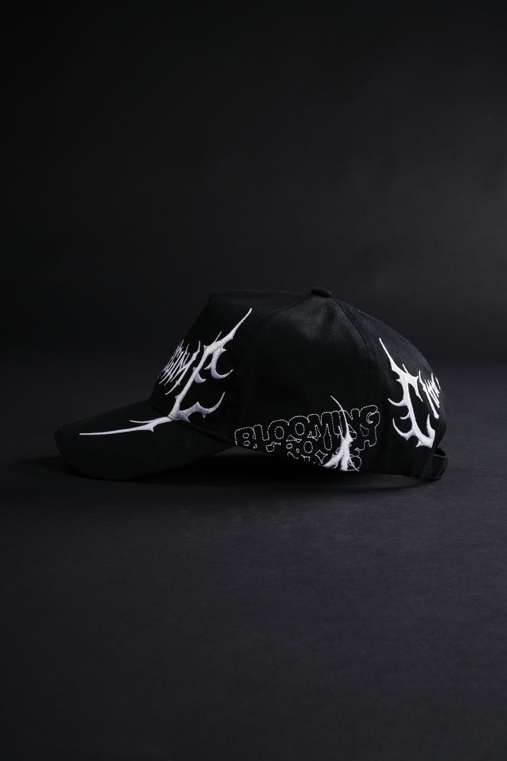 Night Crawler 5 Panel Snapback Hat in Black