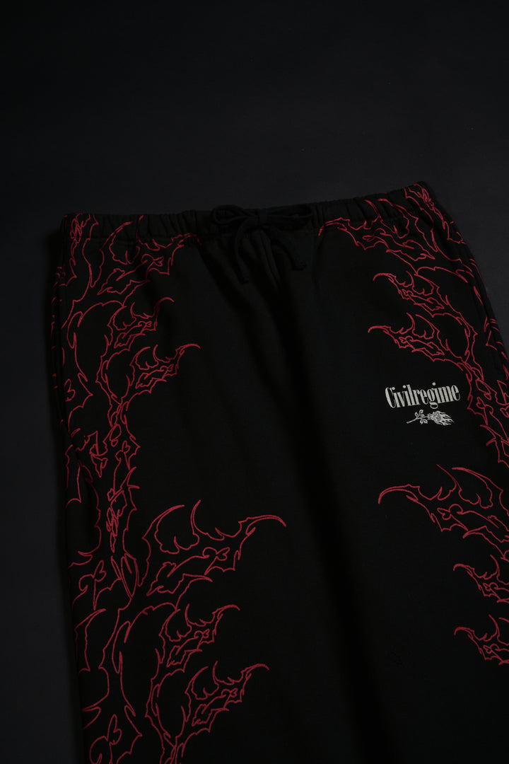 Steel Tribal Lounger Sweat Pants in Black