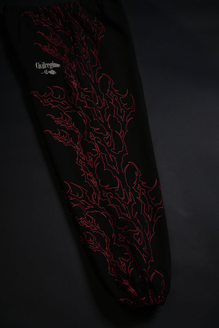 Steel Tribal Lounger Sweat Pants in Black
