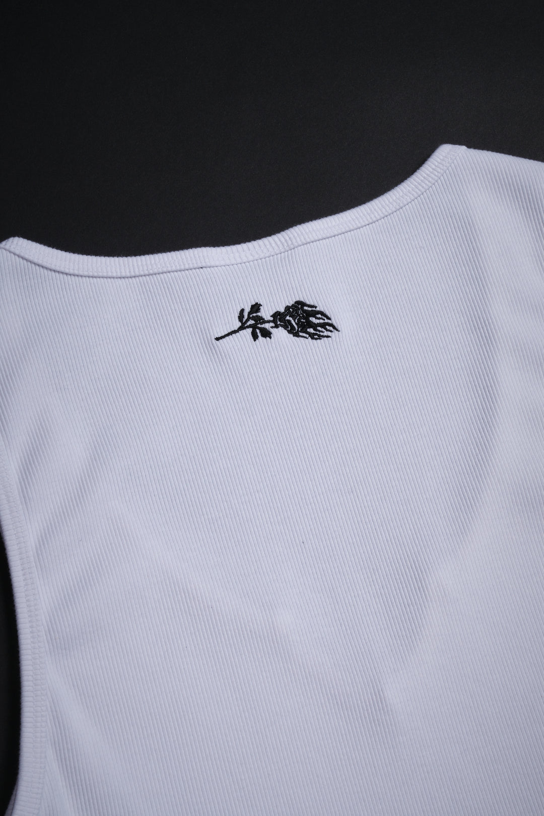 Civil Rose Raw Edge Rib Tank in White