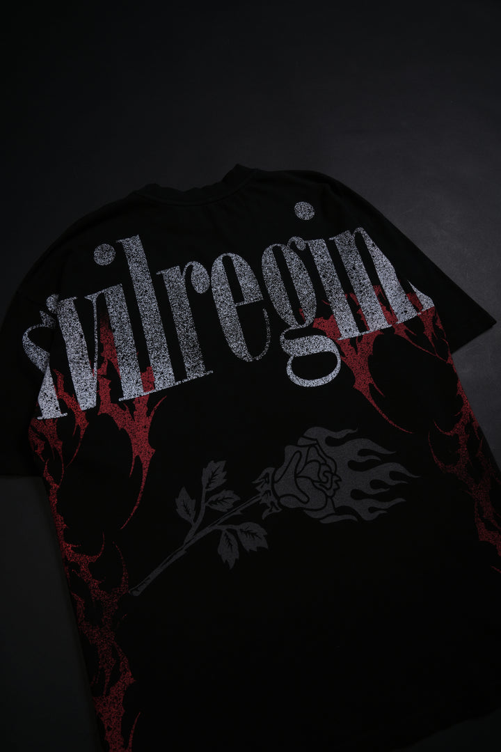 Shao Flames American Classic Oversized Tee in Black