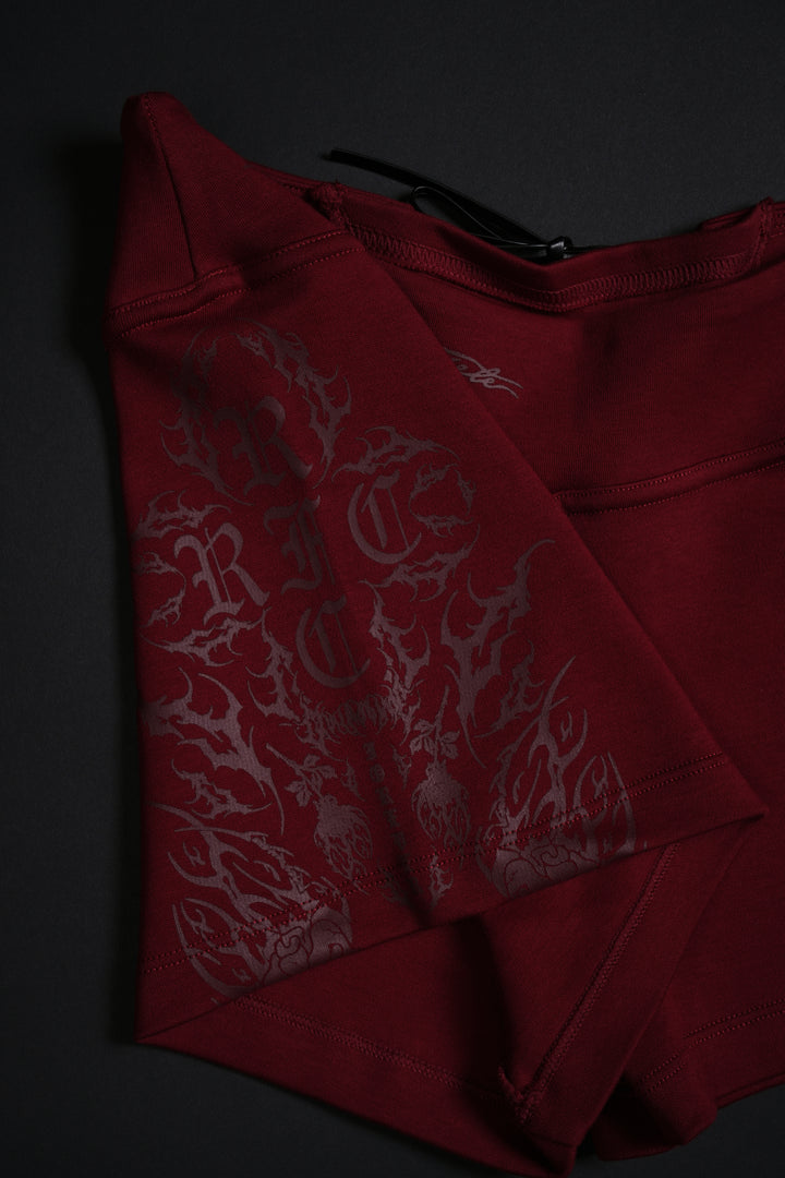 Rose Amore Laced Up Rose Shorts in Radiant Red