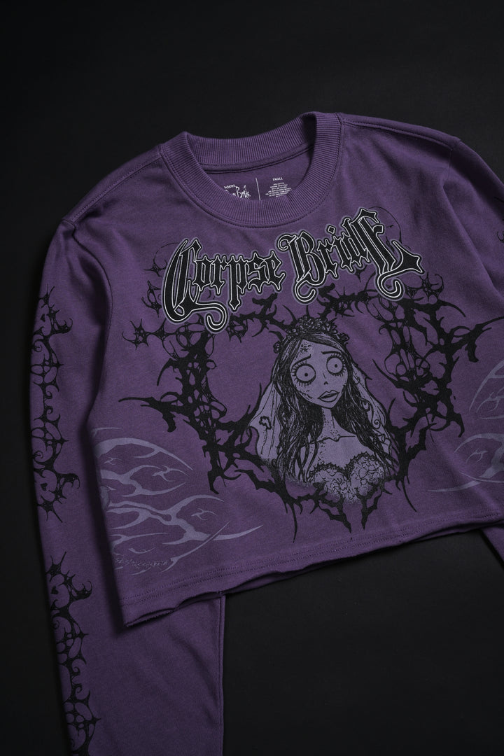Eternal Love L/S Boxy Crop Tee in Lavender Fade