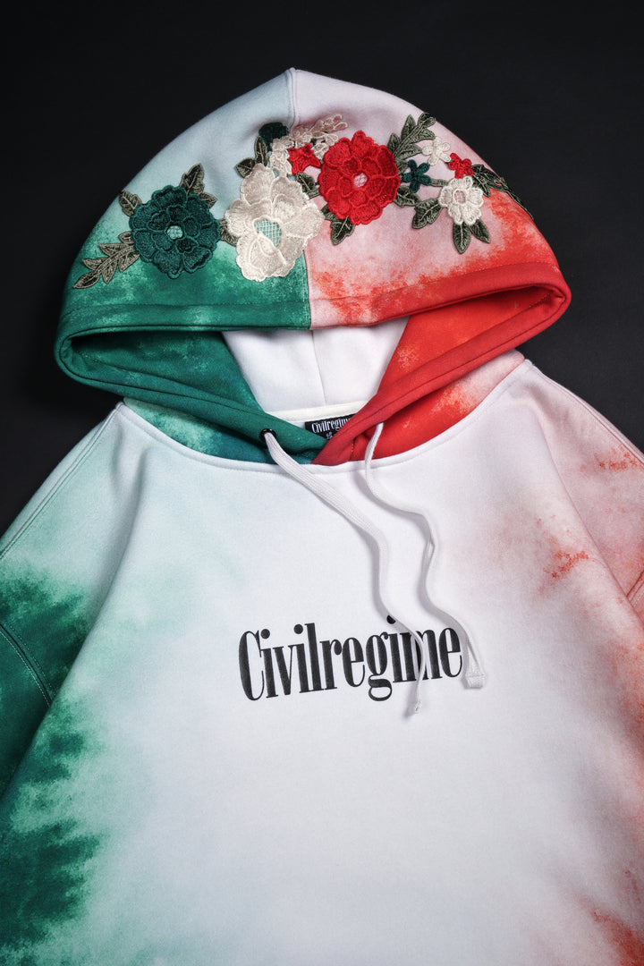 Viva La Rose Indie Classic Hoodie in Deep Green/Butter/Radiant Red