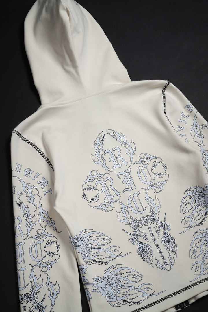 Ghost Rose Pookie Zip Up Hoodie in Butter