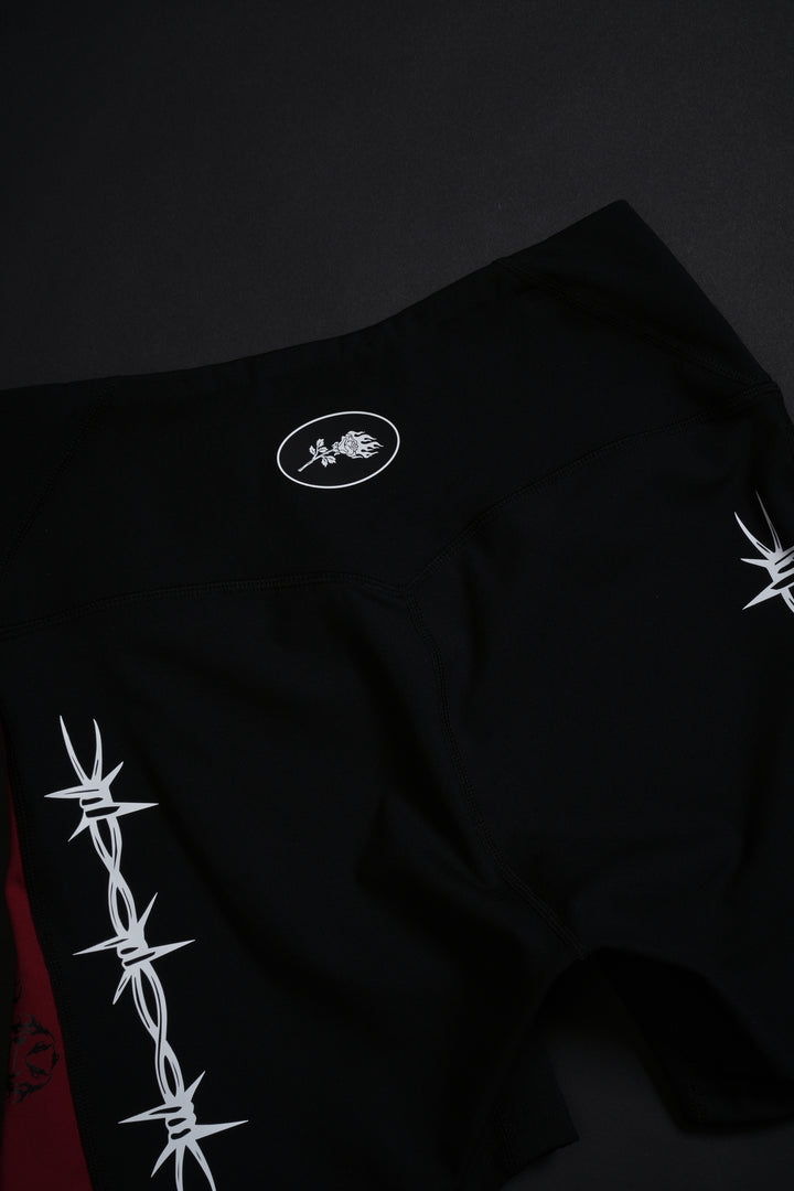 No Mercy Nahstia Energy Shorts in Black/Red