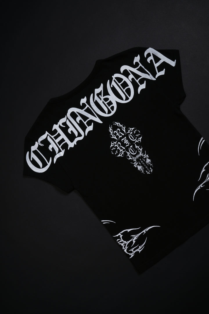 Chingona AF Baby Tee in Black