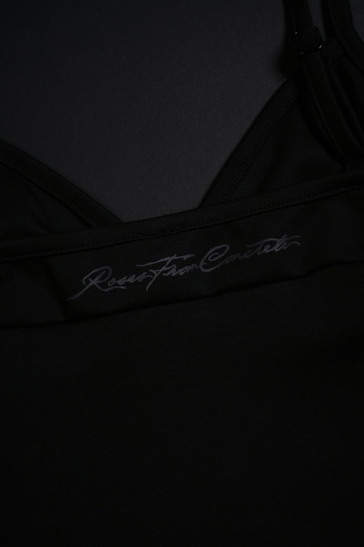 Rose Amore Laced Up Rose Tank in Black