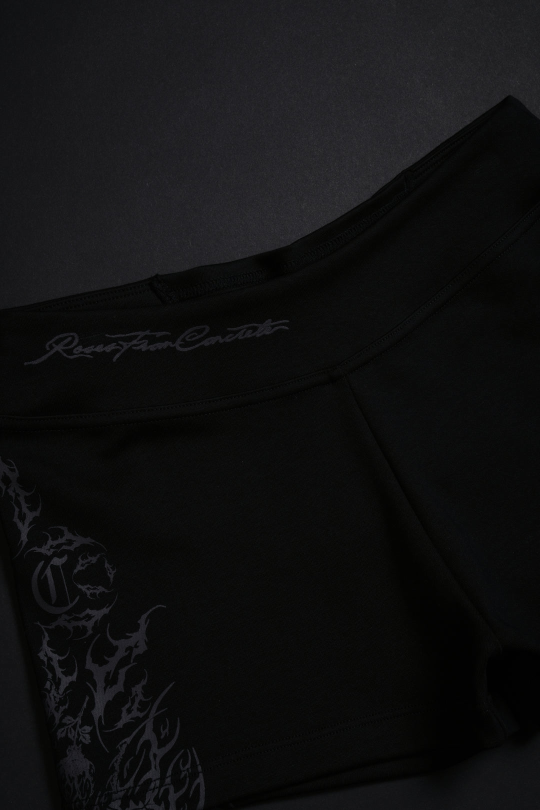 Rose Amore Laced Up Rose Shorts in Black