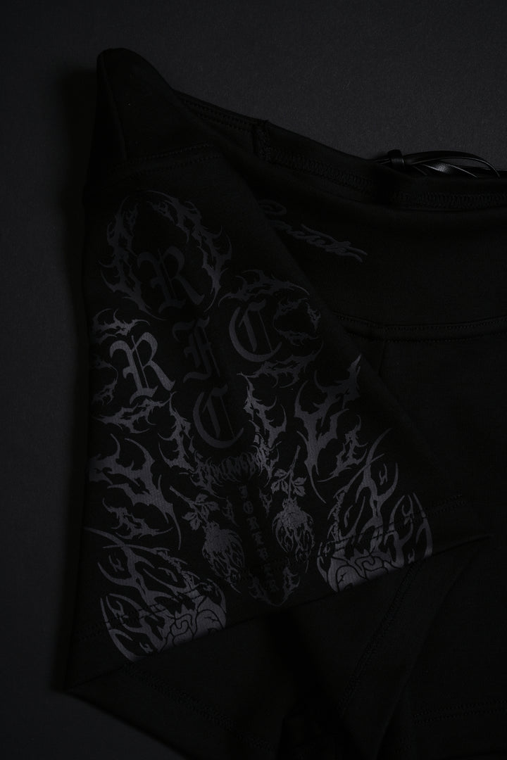Rose Amore Laced Up Rose Shorts in Black