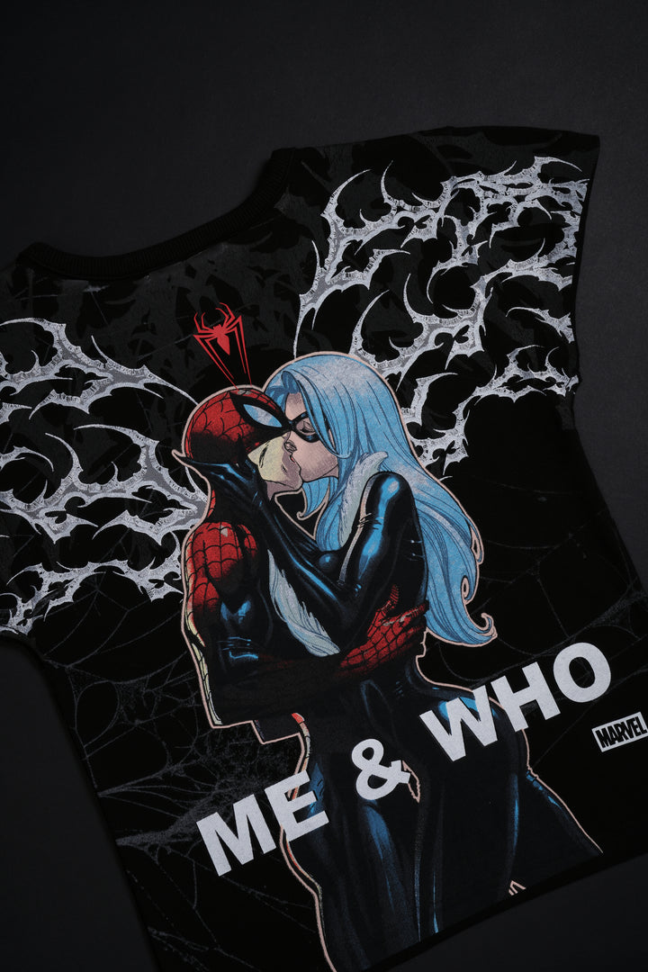 Spiderman And Me Baby Tee in Black