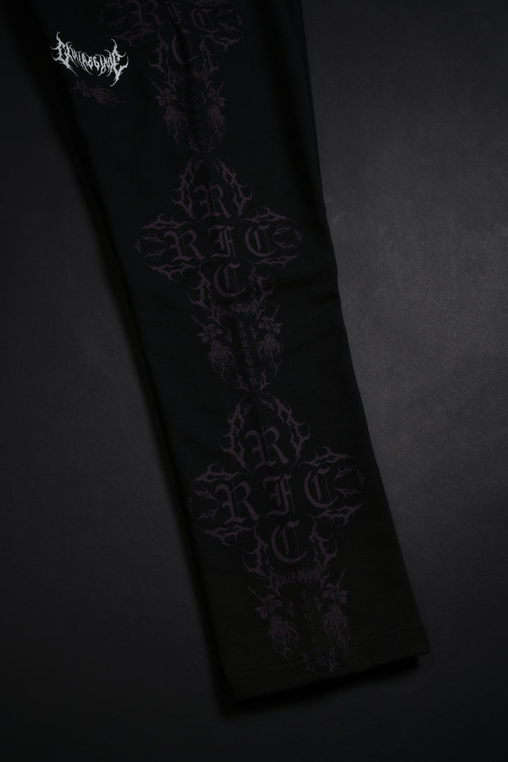 Roses In The Bloom Wide Leg Pants in Black