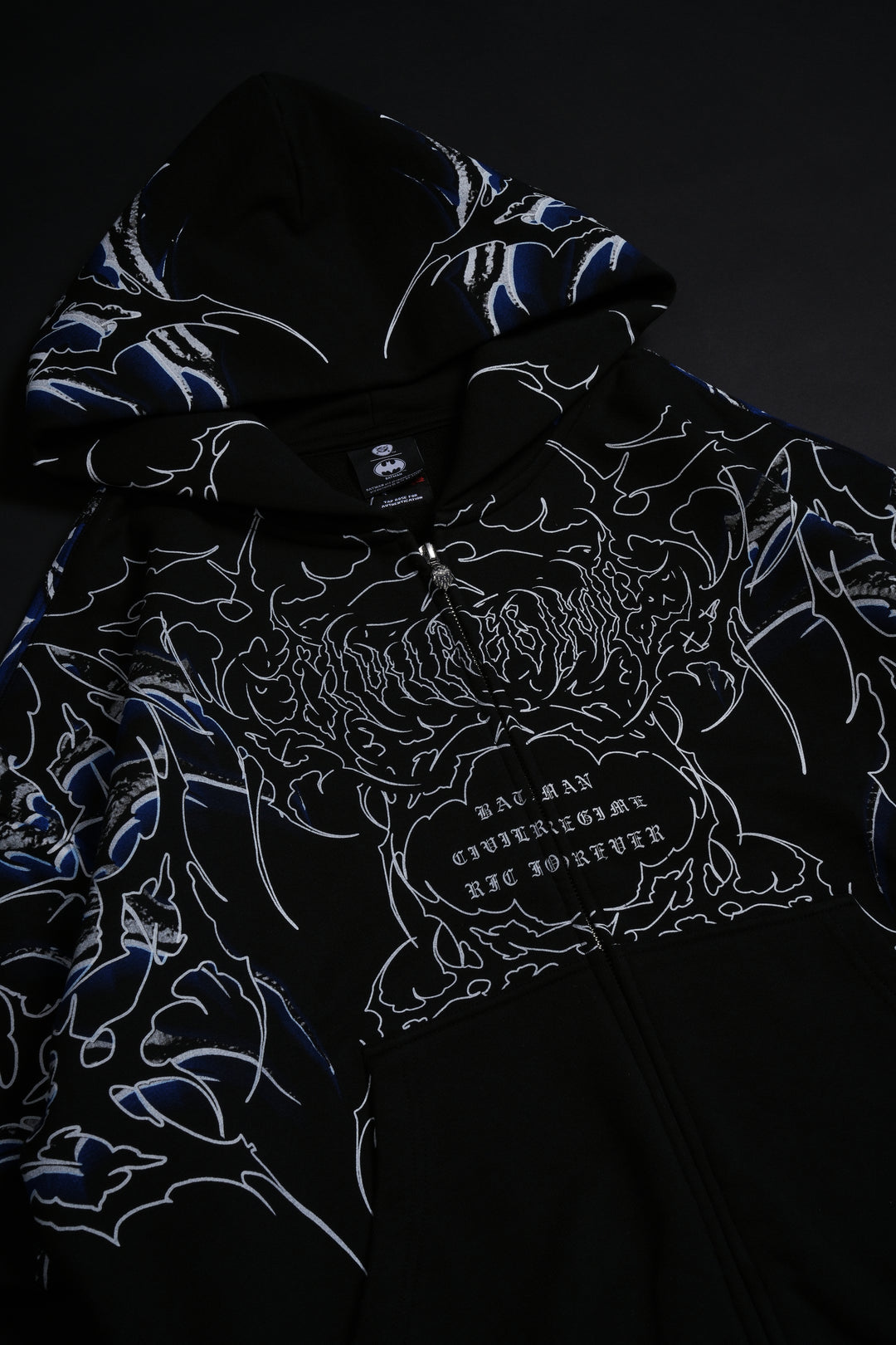 Throned Knight Outliers Distressed Zip Up Hoodie in Vintage Black