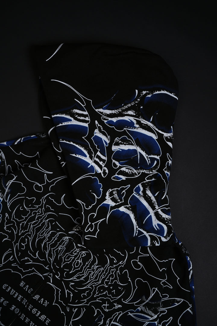 Throned Knight Outliers Distressed Zip Up Hoodie in Vintage Black