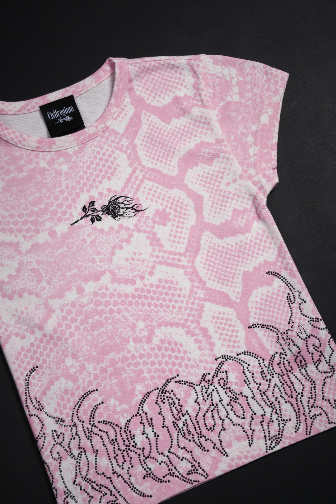 Boa Bliss Baby Tee in Baby Pink Snake