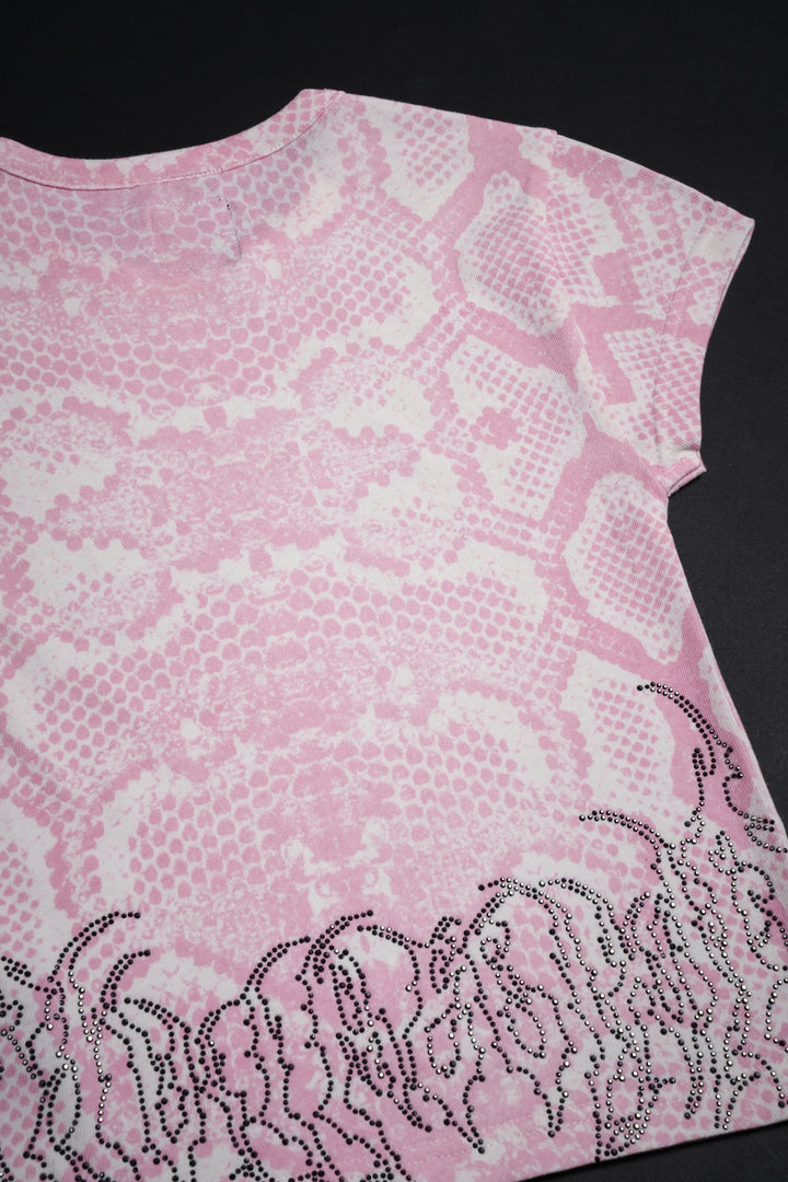 Boa Bliss Baby Tee in Baby Pink Snake