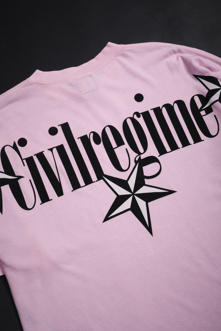 Fracture American Classic Oversized Tee in Baby Pink