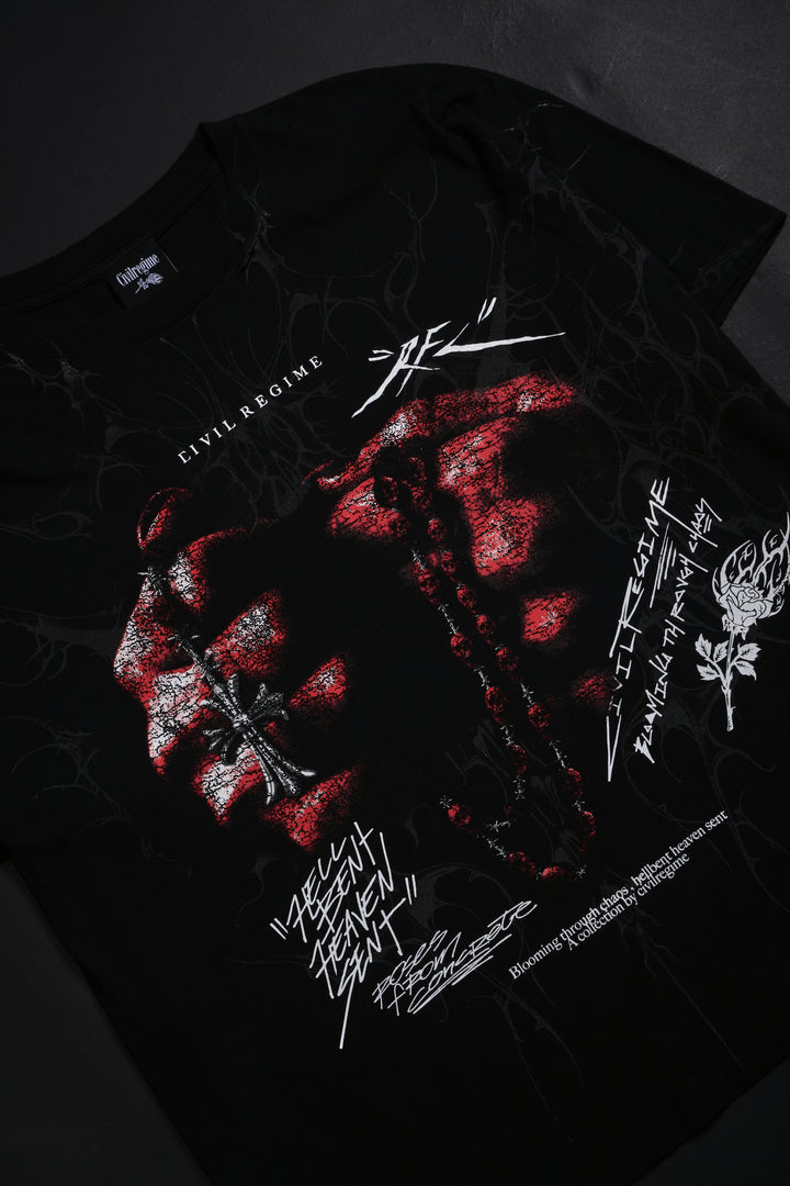 Hold faith Rosary Everyday Basic Tee in Black