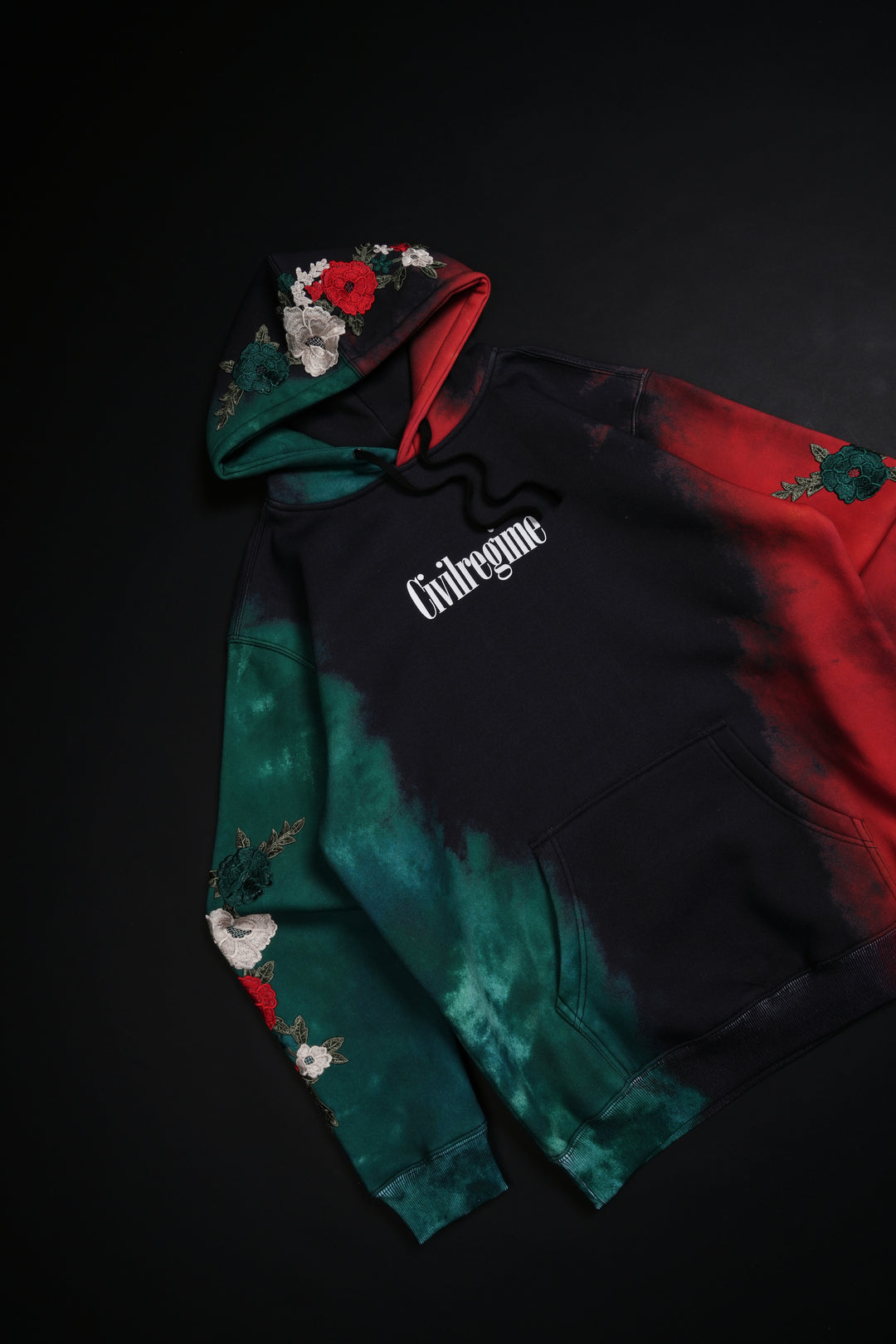 (THIS SHIIIII FREEE!!) Viva La Rose Indie Classic Hoodie in Deep Green/Black/Radiant Red