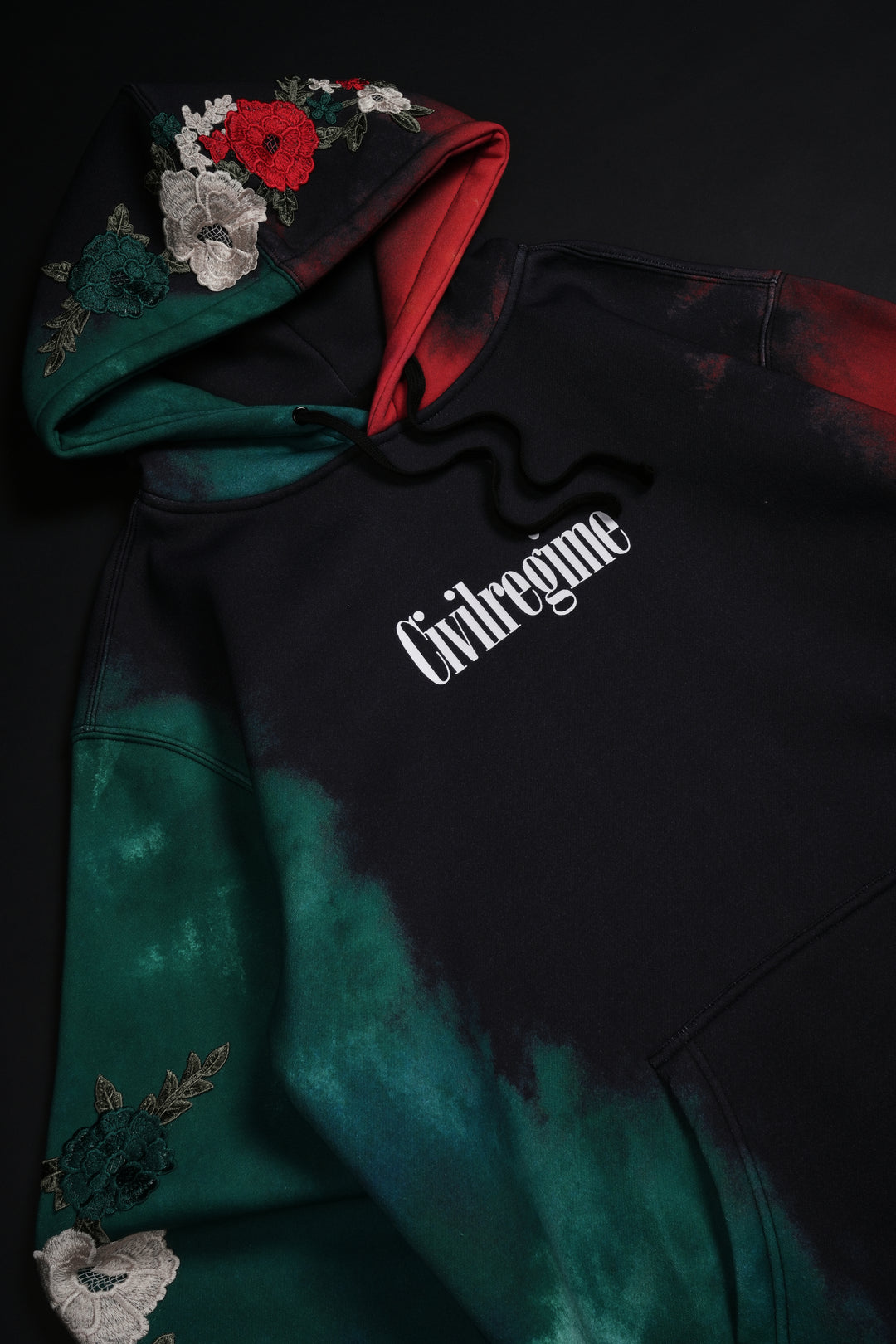 (THIS SHIIIII FREEE!!) Viva La Rose Indie Classic Hoodie in Deep Green/Black/Radiant Red