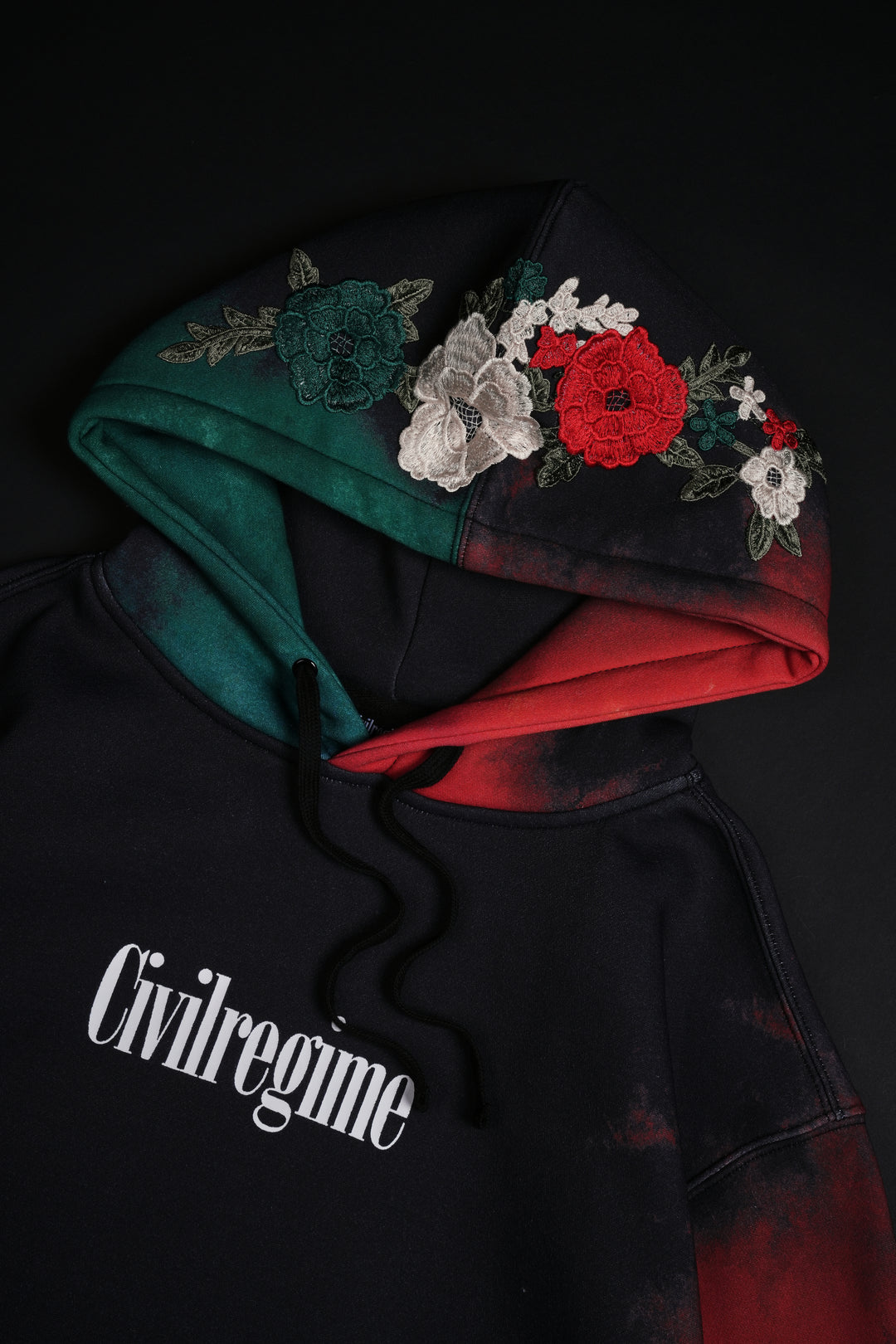 (THIS SHIIIII FREEE!!) Viva La Rose Indie Classic Hoodie in Deep Green/Black/Radiant Red