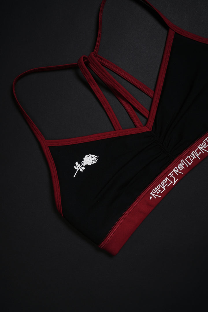 No Mercy Nahstia Energy Bra in Black/Red