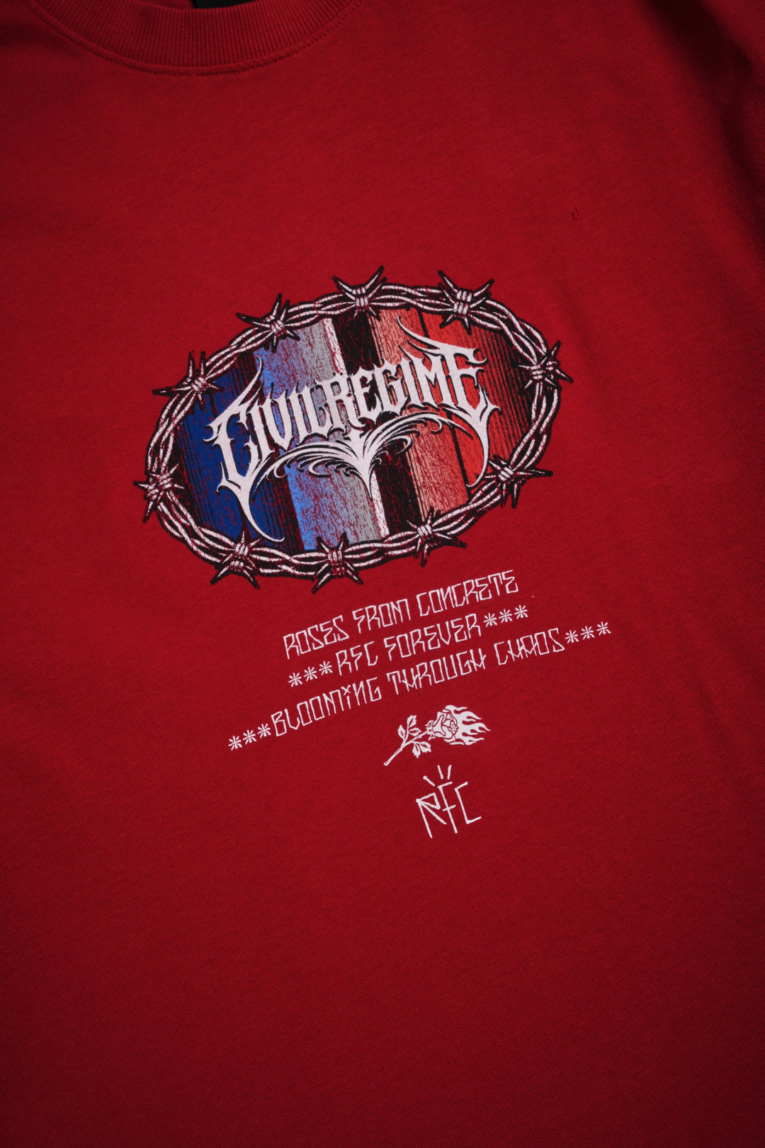 RFC Chile American Classic Oversized Tee in Equestrian Red