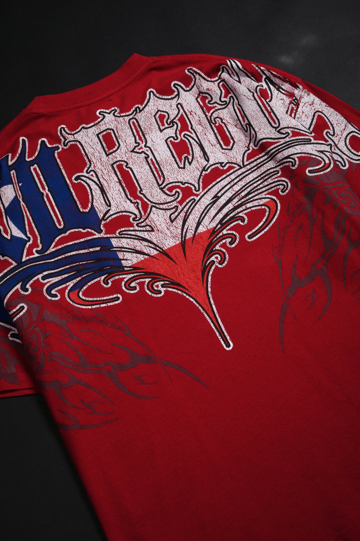 RFC Chile American Classic Oversized Tee in Equestrian Red