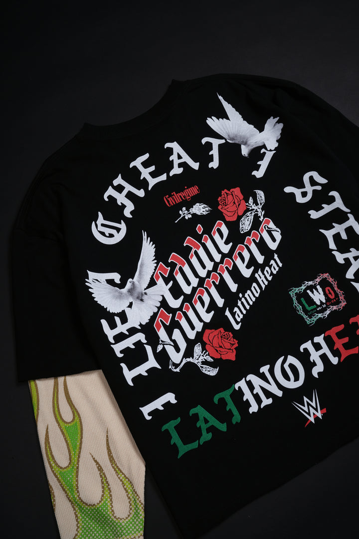 Viva La Raza Distressed Twofer in Black/Butter