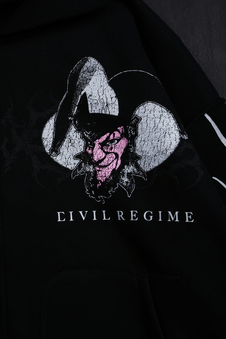 Pain In My Dih Civil Zip Up Hoodie in Black