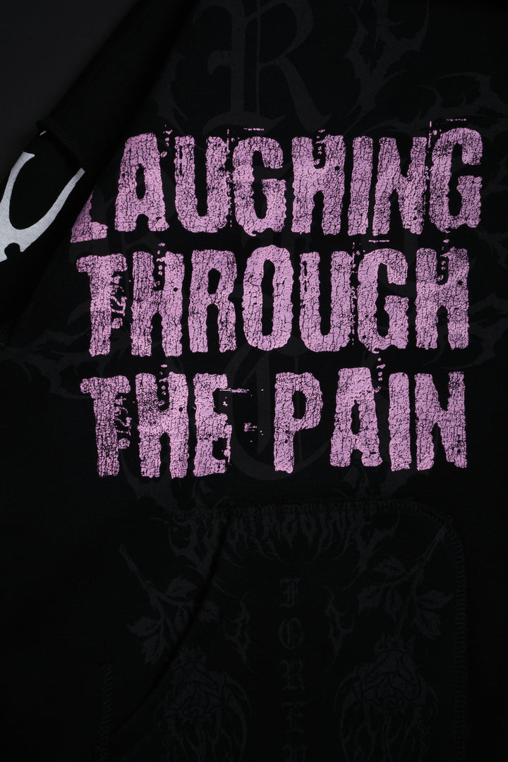 Pain In My Dih Civil Zip Up Hoodie in Black