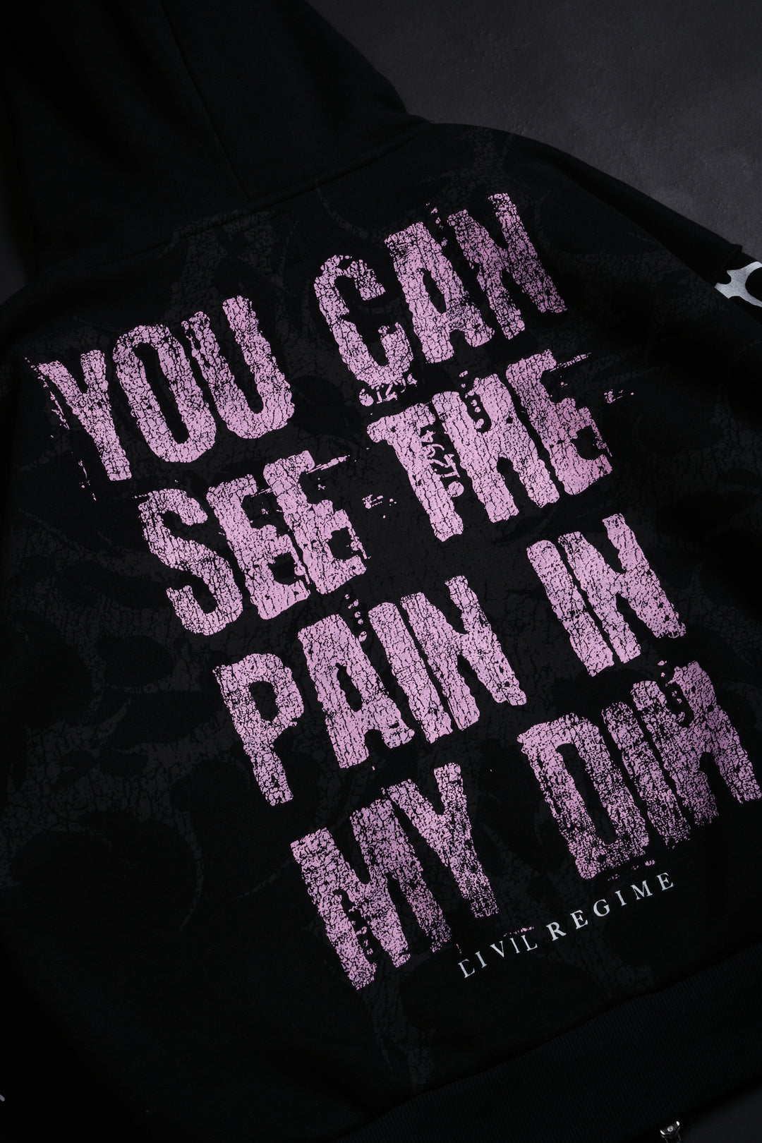 Pain In My Dih Civil Zip Up Hoodie in Black