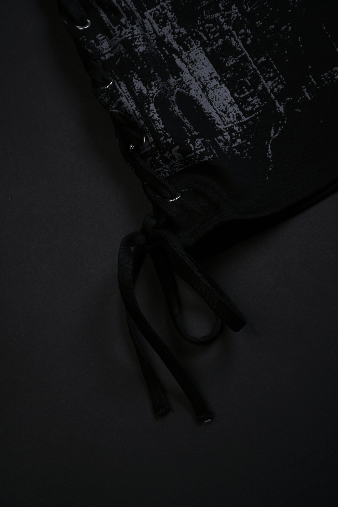 Weeping Angel Lace Up Cyber Mini Dress in Black