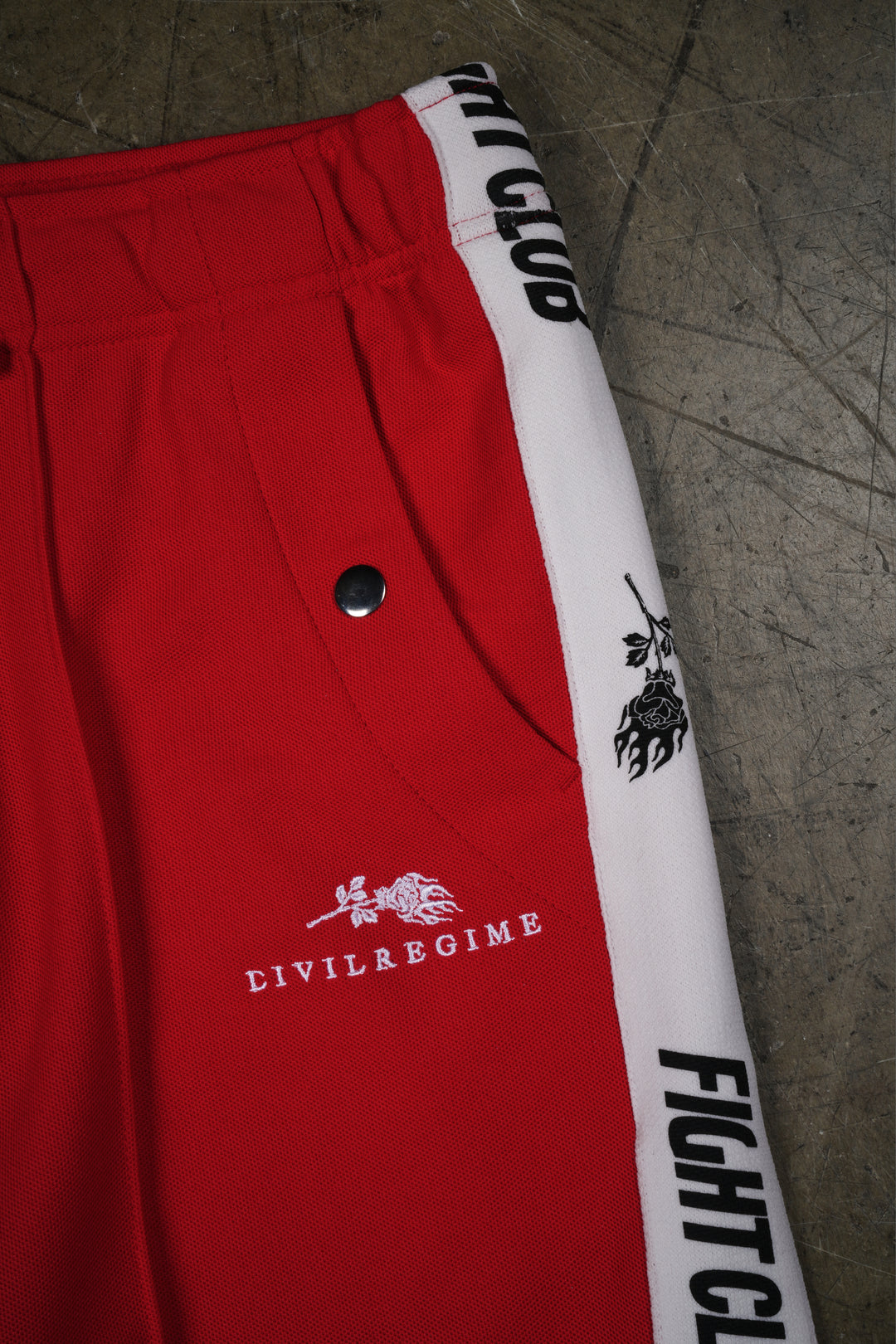 Survival Age Civil Track Pants in Equestrian Red
