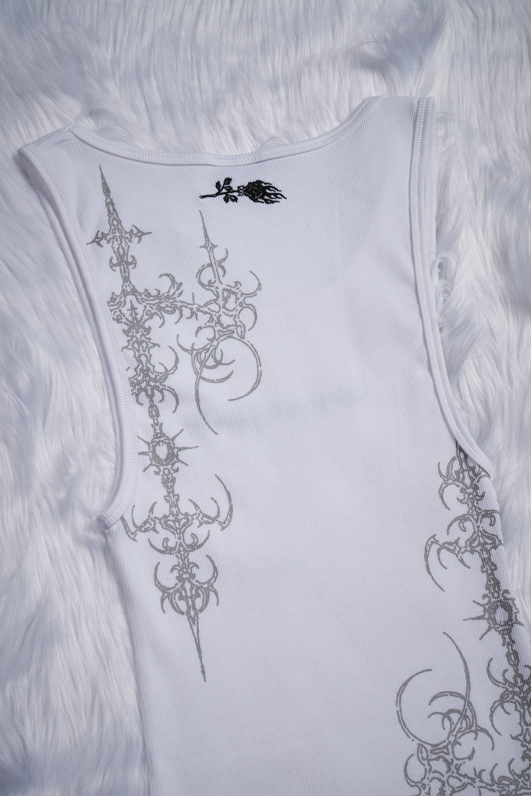 Cyber Bloom Tank Top in White