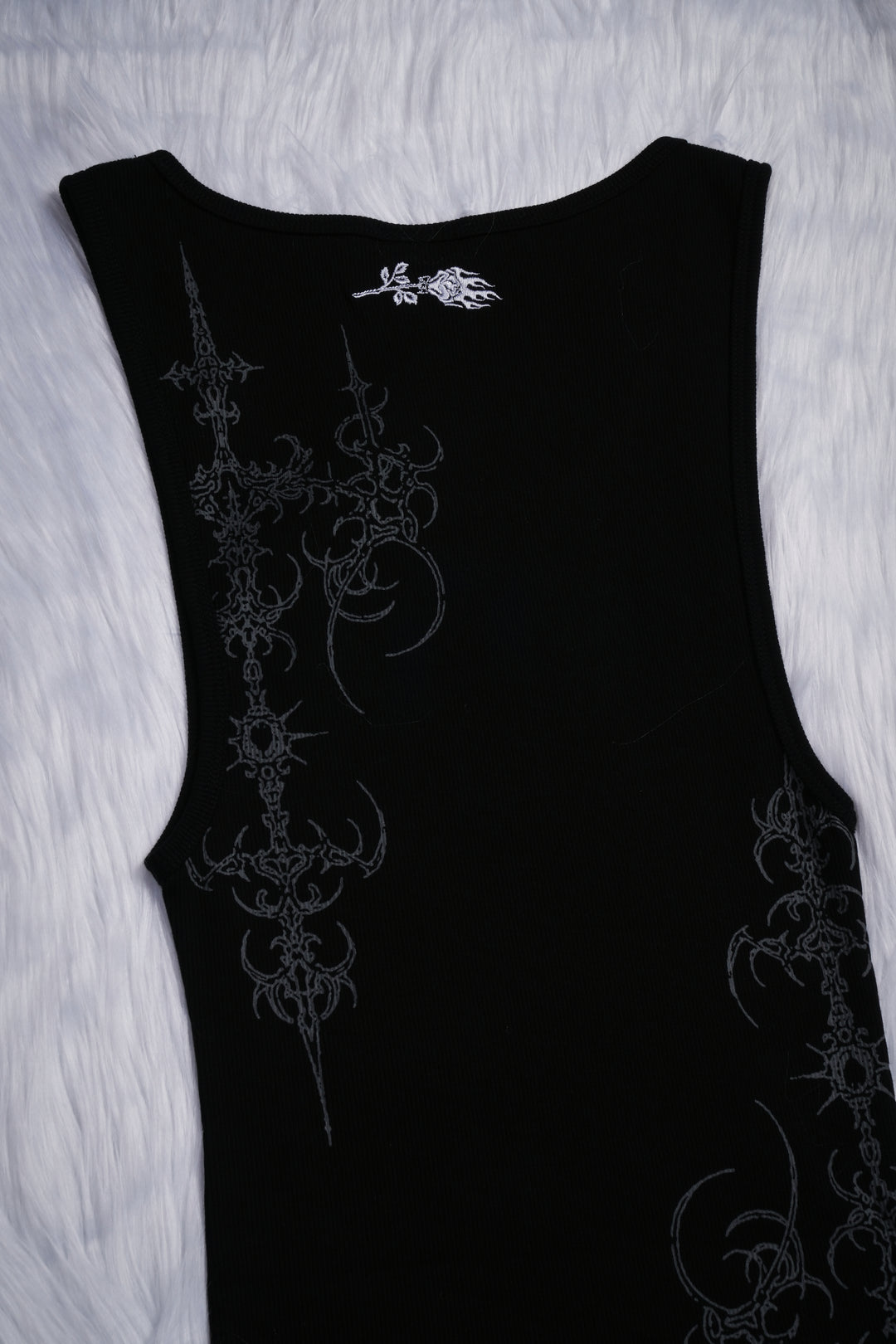 Cyber Bloom Tank Top in Black