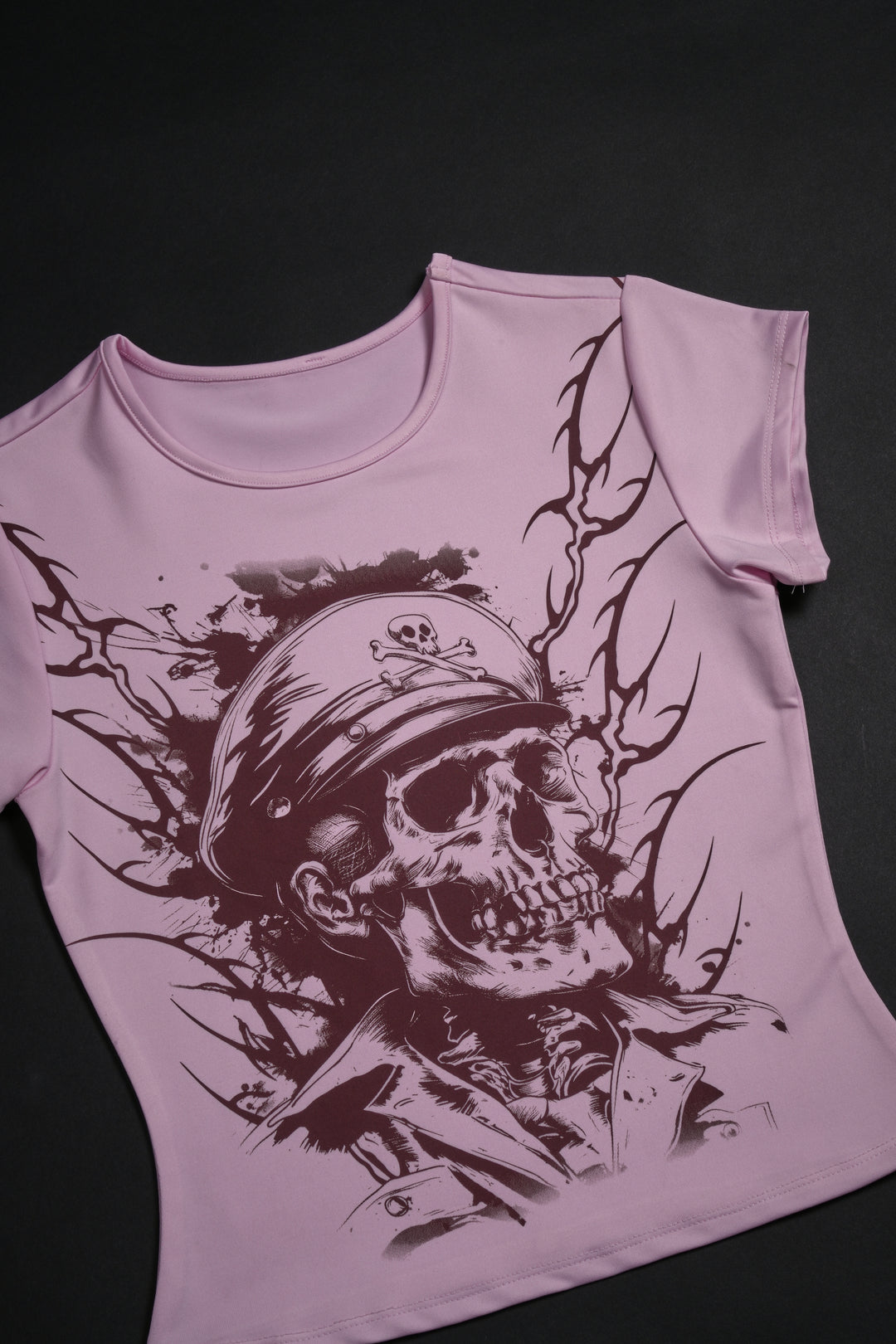 Captain Barbarian Energy Baby Tee in Baby Pink
