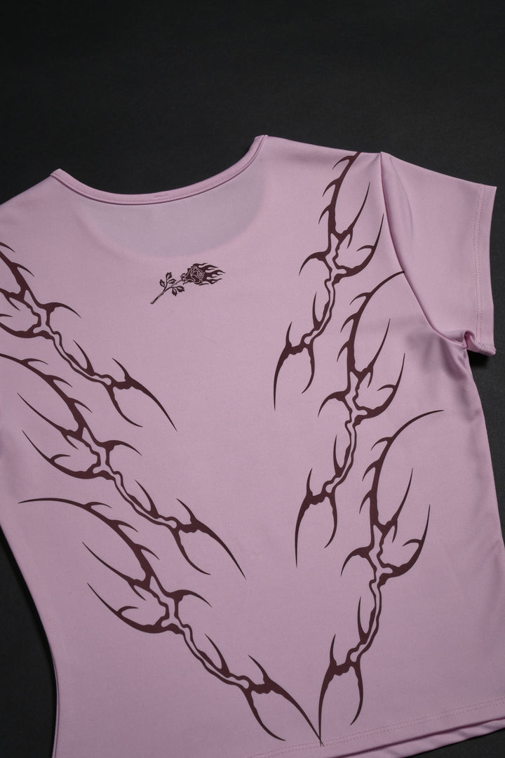 Captain Barbarian Energy Baby Tee in Baby Pink