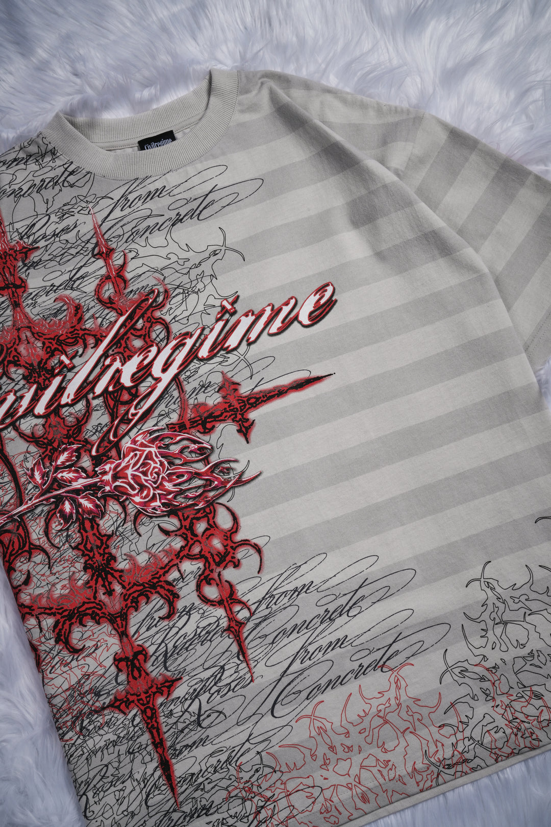 Lions And Lambs 199X Oversized Tee in Butter Stripe