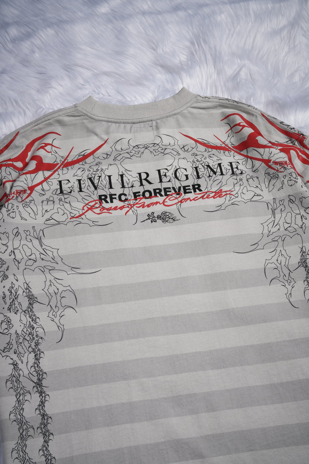 Lions And Lambs 199X Oversized Tee in Butter Stripe